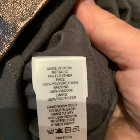 1.State the curator metallic faux leather‎ gold dress. Worn 1x - Picture 6 of 6